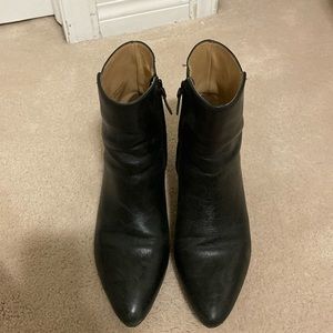 Poppy Barley - Black leather kitten heel boots
